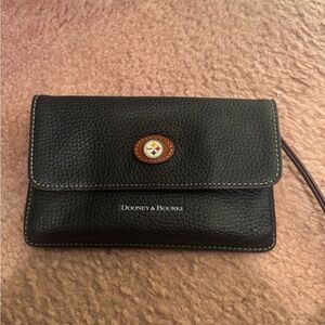 Dooney & Bourke Black Pebbled Leather Clutch